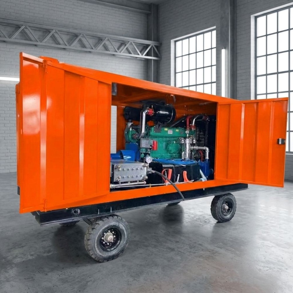 新型280MPA 40000PSI超高压水力喷射机,用于船舶船体除漆除锈不锈钢三联泵-1