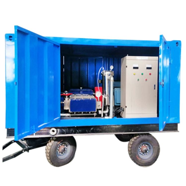 新型工业大型洗地机 55KW 500Bar 电动高压水射流清洗机,用于船厂除锈-3