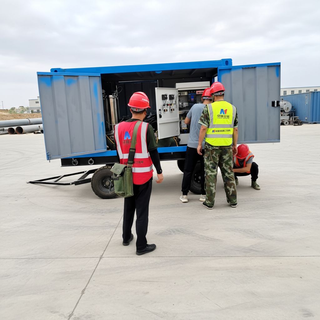 新型工业大型洗地机 55KW 500Bar 电动高压水射流清洗机,用于船厂除锈-5