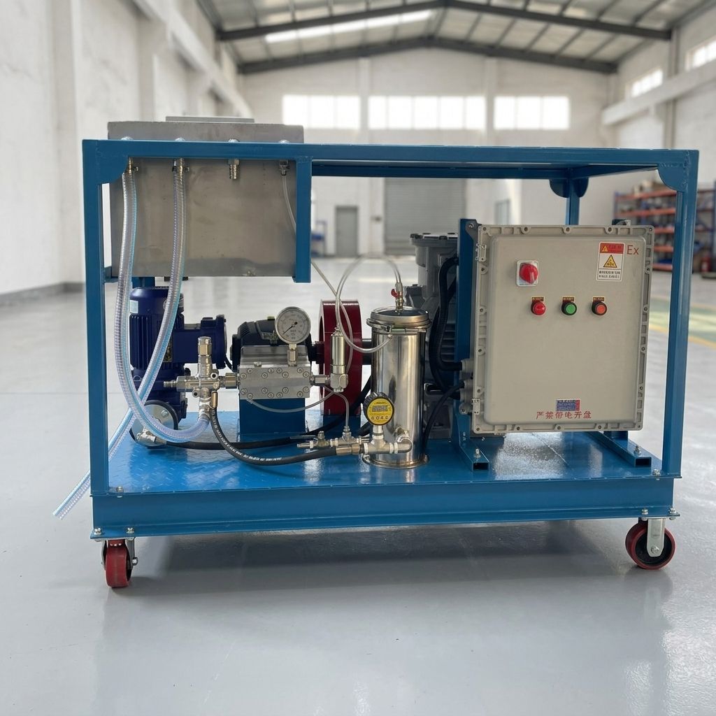 1000巴超高压电动清洗机 带轮式高压清洗机,用于建筑设备混凝土表面清洗-2