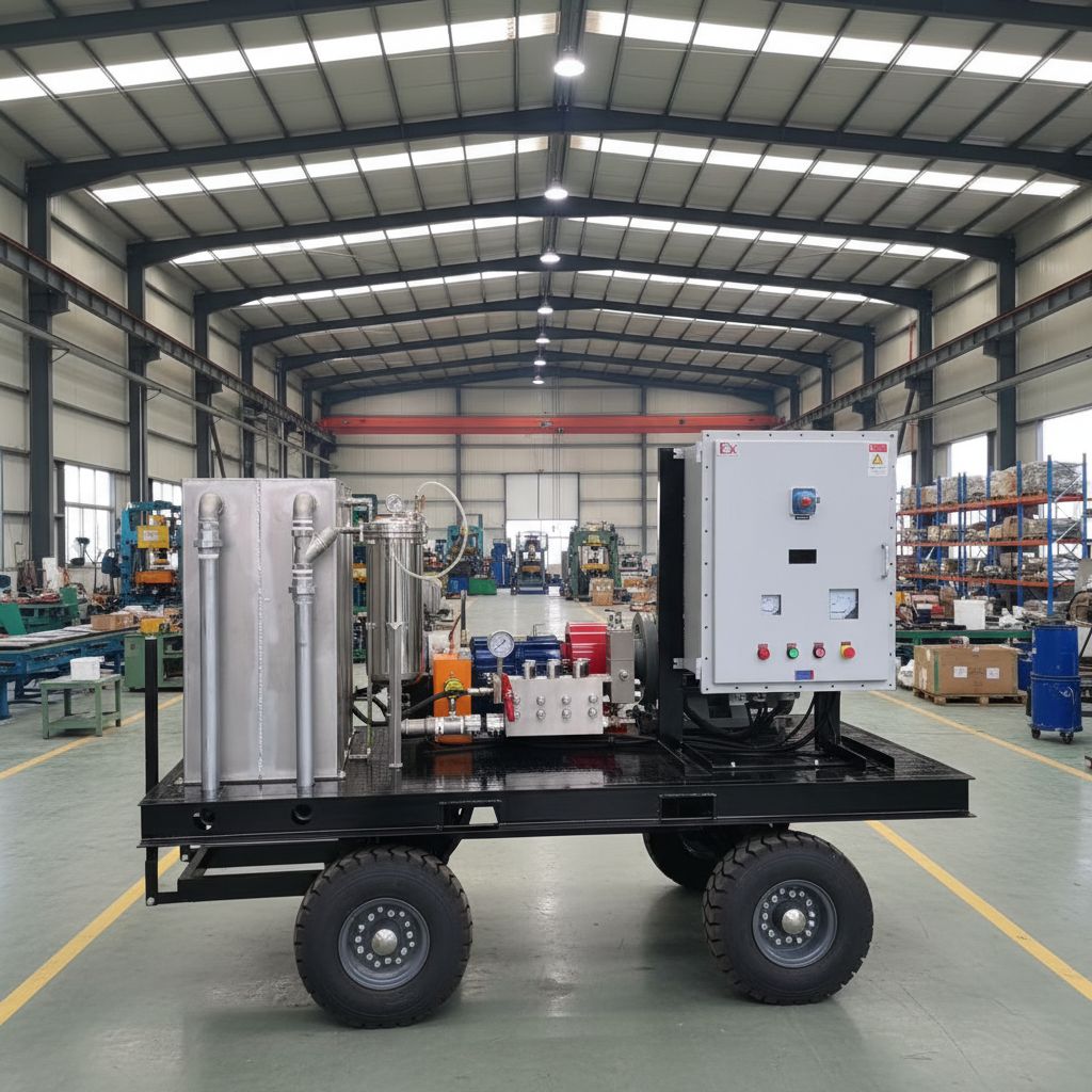 新型高压水枪清洗机 2500 巴 高压不锈钢重型清洗机 132KW 380V/440V 船体除锈喷射清洁-5