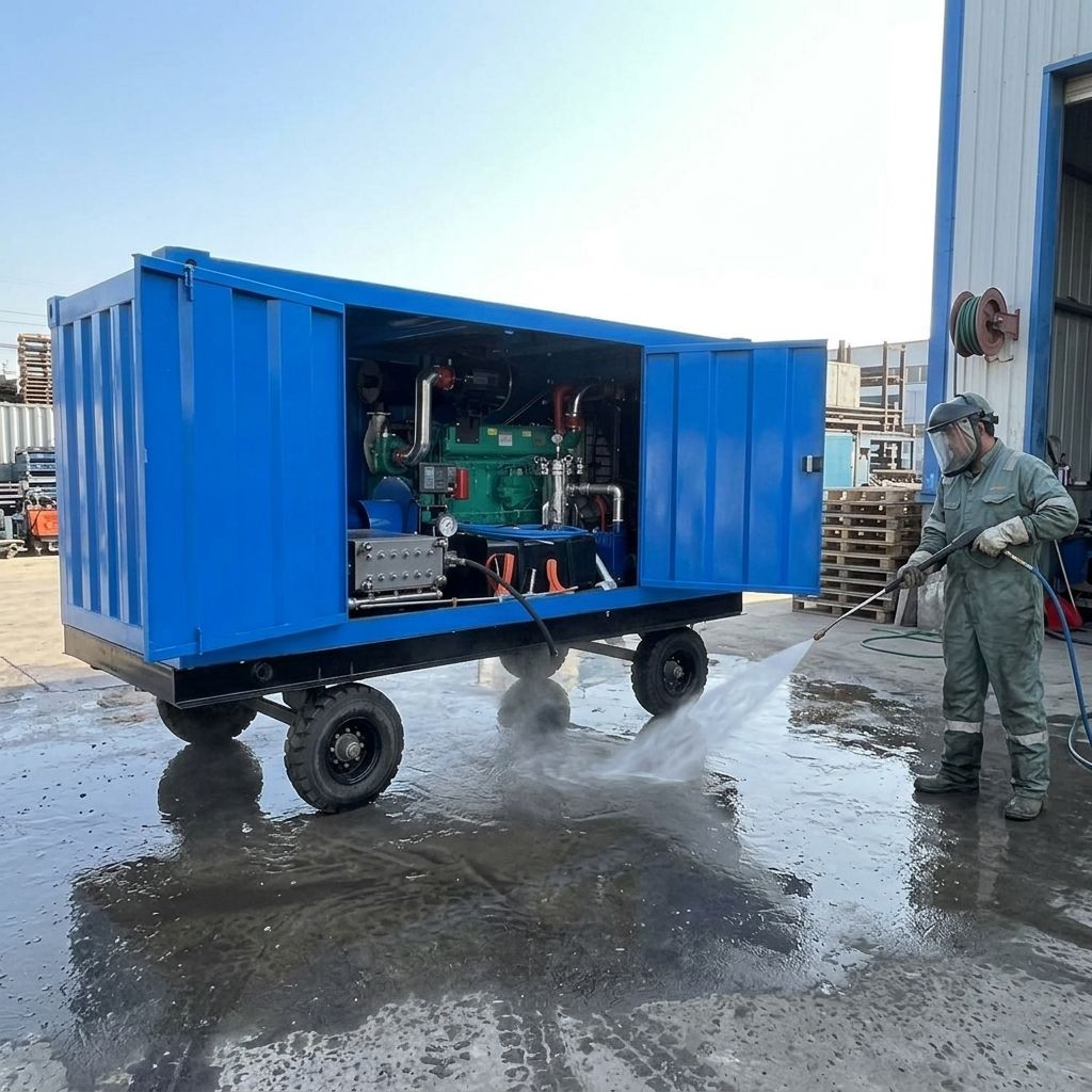多用途160mpa超高压柱塞泵水力清洗机,用于工业冷水清洗-6