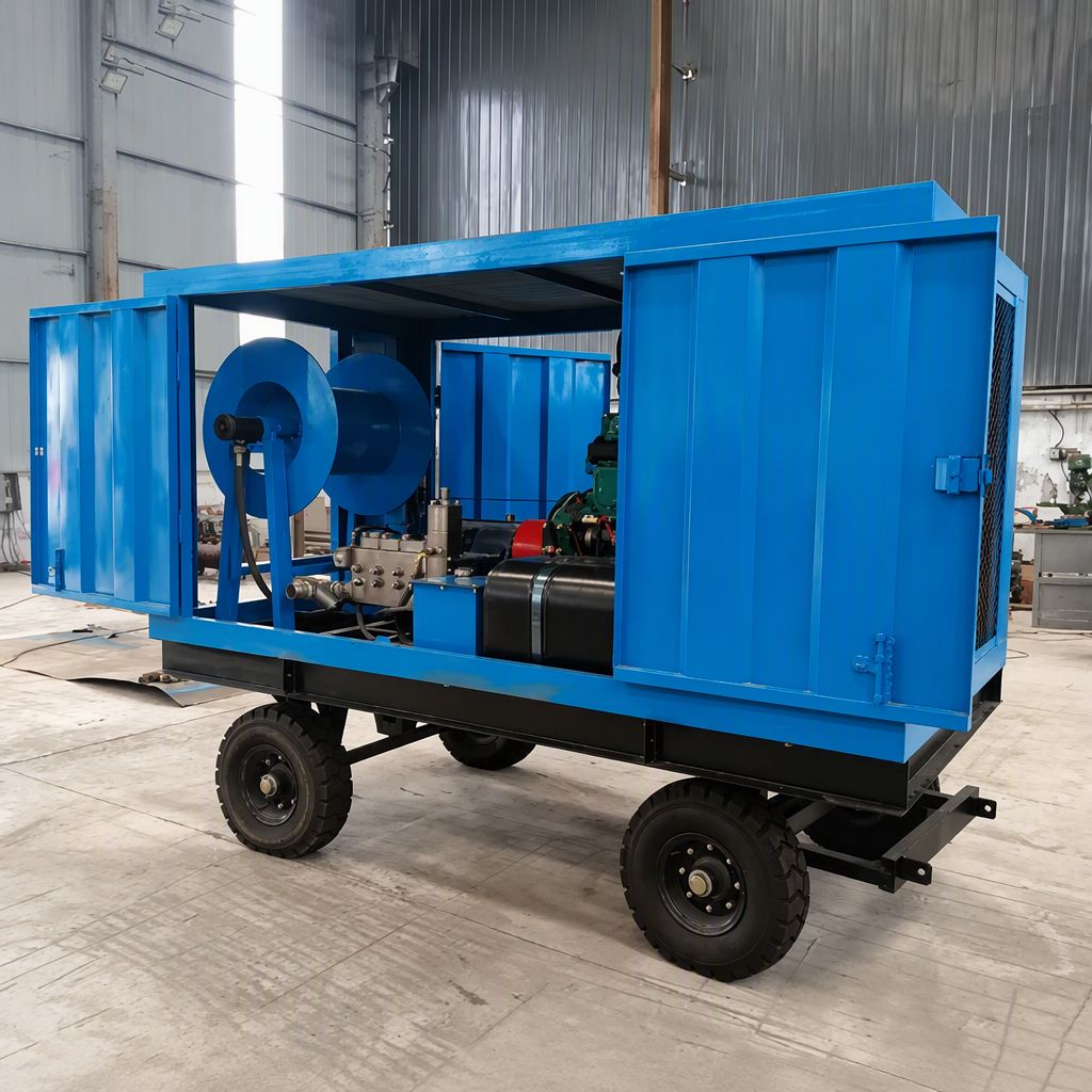 115L/min 180bar 大口径排水管道清洁机 下水道冲水机 柴油水力冲击设备-5