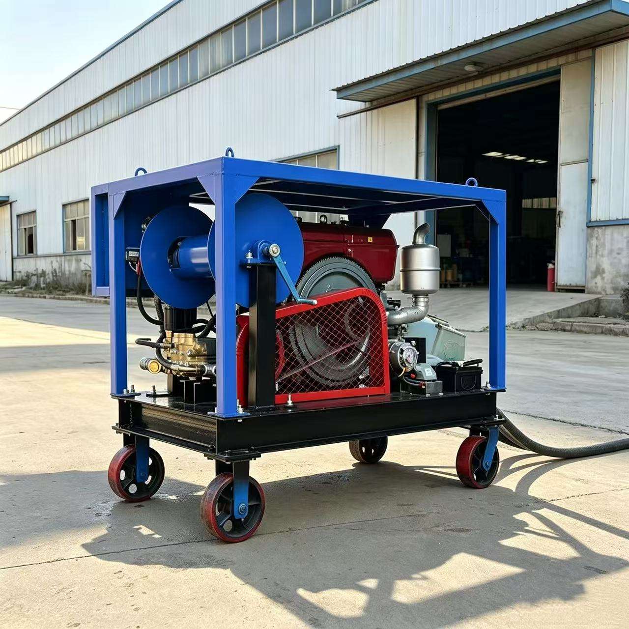 新型 25HP 18MPa 不锈钢柴油喷射机重型设备，用于快速排水、疏通污水管道清洁设备-2